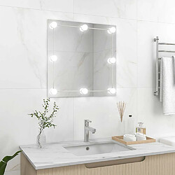 vidaXL Miroir mural avec lampes LED Carré Verre