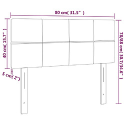 vidaXL Tête de lit Gris clair 80x5x78/88 cm Velours pas cher