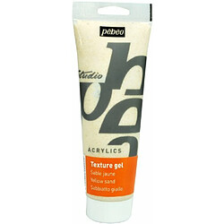 Pébéo Peinture Acryliques 1 Tube Gel de Texture Sable Jaune 250 ml