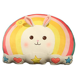 Universal Lapin peluche nuage arc-en-ciel oreiller peluche peluche jouet arc-en-ciel avec licorne lapin cochon visage coussin de décoration de la maison | Oreiller de luxe