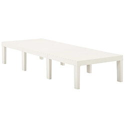 Maison Chic Chaise longue | Transat Bain de soleil plastique blanc -GKD88912