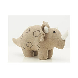 Aubry Gaspard Cale-porte dinosaure en coton beige.