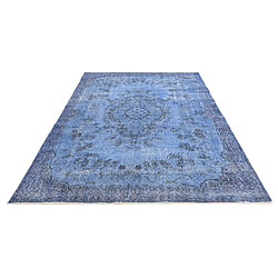 Avis Vidal Tapis de laine 284x180 Bleu Ultra Vintage