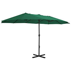 vidaXL Parasol d'extérieur et mât en aluminium 460 x 270 cm Vert