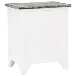 Avis vidaXL Table de chevet Gris et blanc 38x28x45 cm Bois de Paulownia