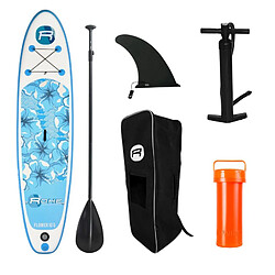 Stand Up Paddle Gonflable FLOWER ROHE - 10'6'' (320cm) 30'' (76cm) 6'' (15cm) avec Pompe, Pagaie, Leash et Sac de transport