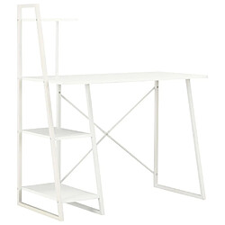 vidaXL Bureau avec étagère Blanc 102x50x117 cm