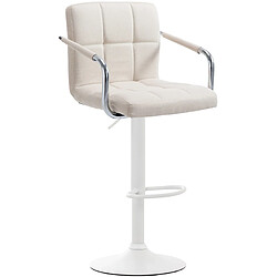 Non Tabouret de bar Lucy V2 tissu blanc