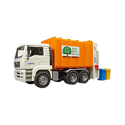 Bruder Miniature Camion à ordures Man Tga avec 2 Poubelles Multicolore pas cher