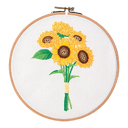 Kit De Point De Croix Imprimé Kits De Broderie Motif De Fleurs Artisanat Tournesol pas cher