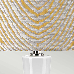 Avis Elstead Lighting Lampe de table Milo avec abat-jour rond, nickel poli, blanc, jaune