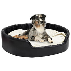 vidaXL Lit pour chiens Noir et beige 99x89x21 cm Peluche et similicuir