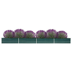 Maison Chic Jardinière,Lit surélevé de jardin - Bac à fleurs - pot de fleur Acier galvanisé 600x80x45 cm Vert -GKD96181