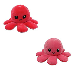 Universal Forme de poulpe réversible, peluche en peluche et rose foncé de poupée douce