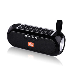 Universal Haut-parleur Bluetooth à charge solaire Portable Portable Wireless Sound Column 3D Stéréo Music Center Ordinateur Extérieur Subwoofer | Haut-parleur Portable (Noir)