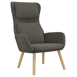 Maison Chic Chaise de relaxation | Fauteuil relax Gris foncé Velours -GKD22175