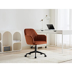 Vente-Unique Chaise de bureau - Velours - Terracotta et noir - Hauteur réglable - ELEANA