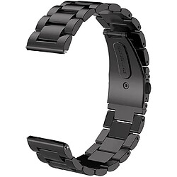 Gear S3 Frontier Band/Galaxy Watch 46 mm Bands/Galaxy Watch 3 Band 45 mm, 22 mm en acier inoxydable massif Bracelet d'affaires en métal pour Samsung Gear S3/Galaxy Watch 46 mm/Galaxy Watch 3 45 mm Noir