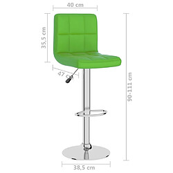 vidaXL Tabouret de bar Vert Similicuir pas cher