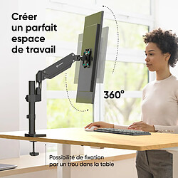 ONKRON Bras Articulé Écran PC pour 13 - 34 Pouces Ecran, Support Ecran PC Bureau Poids jusqu'à 12 kg - Porte Ecran PC VESA 75x75 & 100x100/Pied pour Ecran PC Inclinable Pivotant Rotatif G75-B Noir pas cher