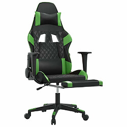 Avis Maison Chic Chaise de jeu, Chaise gaming de massage avec repose-pied, Fauteuil gamer,Chaise de Bureau Noir&Vert Similicuir -GKD41906