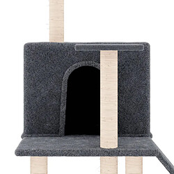 Acheter Helloshop26 Arbre à chat meuble tour grimper jouet grattage grattoir escalade plateforme avec griffoirs en sisal foncé 109 cm gris 02_0022640