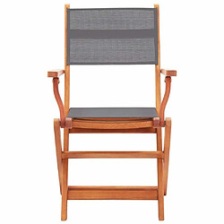 Avis Maison Chic Lot de 2 Chaises pliables de jardin - Fauteuil d'extérieur Gris Eucalyptus et textilène -MN43532