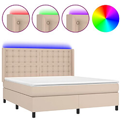 vidaXL Sommier à lattes de lit matelas LED Cappuccino 180x200 cm