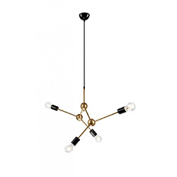 Lumière Suspension Alessia Acier Or 4 ampoules 120cm