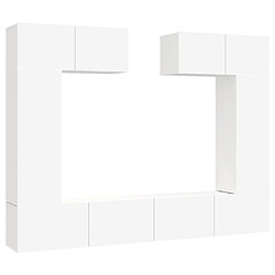 vidaXL Ensemble de meubles TV 6 pcs Blanc Bois d'ingénierie