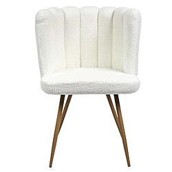 Avis The Home Deco Factory Lot de 2 chaises design effet bouclette Ariel - Blanc