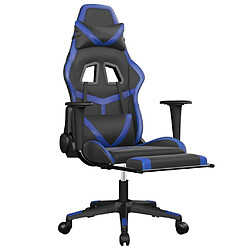 Avis Maison Chic Chaise de jeu, Chaise gaming de massage et repose-pied, Fauteuil gamer,Chaise de Bureau Noir et bleu Similicuir -GKD43940