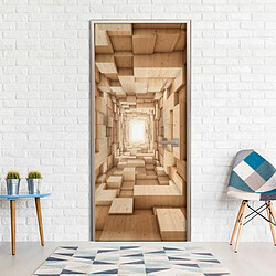 Paris Prix Papier Peint pour Porte Wooden Tunnel 210x100cm