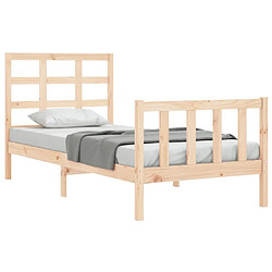 Avis Maison Chic Cadre/structure de lit avec tête de lit pour adulte - Lit Moderne Chambre 90x200 cm bois massif -MN56724