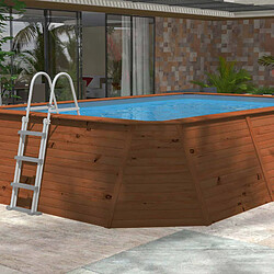 K20 Piscine en Bois Hors-sol K2O 345x255x107 cm Épurateur à Sable de 3 028 L/H avec Échelle pas cher