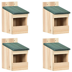 vidaXL Nichoirs 4 pcs 12x16x20 cm Bois de sapin