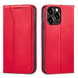 Ozzzo magnet fancy coque pour iphone 13 pro max pouch card wallet card stand rouge