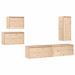 vidaXL Meubles TV 5 pcs Bois massif de pin