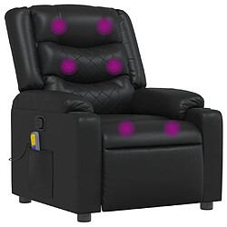 vidaXL Fauteuil de massage inclinable Noir Similicuir