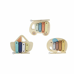 Xylophone DKD Home Decor 19 x 14,5 x 3 cm Métal Bois (3 Pièces)