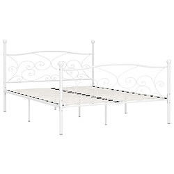 Maison Chic Lit adulte - Lit simple Cadre de lit,Structure du lit Contemporain et sommier à lattes Blanc Métal 200 x 200 cm -MN20320