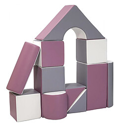 Velinda Set de 11 blocs en mousse blanc, gris, violet