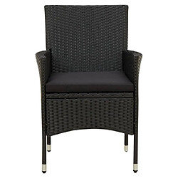 Acheter Maison Chic Mobilier à dîner 9 pcs de jardin avec coussins - Ensemble table et chaises d'extérieur - Salon/Mobilier de jardin classique Résine tressée Noir -MN85246