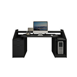 ML DESIGN MODERN LIVING Bureau avec tiroir 180x90 cm noir MDF ML-Design