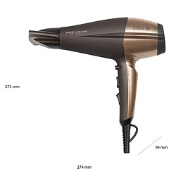 Sèche-Cheveux professionnel ionique 2 vitesses 3 temp, 2200, Marron, Proficare, HT 3010 pas cher