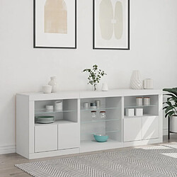 Acheter Maison Chic Commode Buffet - Meuble de rangement avec lumières LED blanc 181,5x37x67 cm -GKD50577