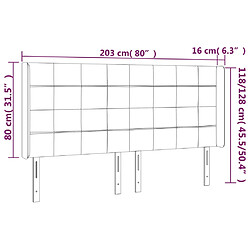 Acheter vidaXL Tête de lit avec oreilles Gris foncé 203x16x118/128 cm Tissu