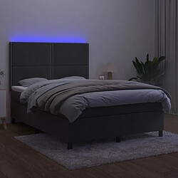 Avis vidaXL Sommier à lattes de lit matelas et LED Gris foncé 140x200 cm