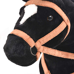 Avis vidaXL Jouet en peluche Cheval Noir