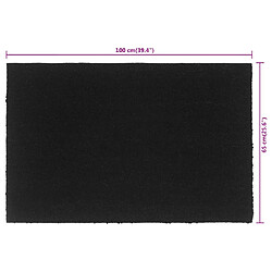 vidaXL Tapis de porte noir 65x100 cm fibre de coco touffeté pas cher